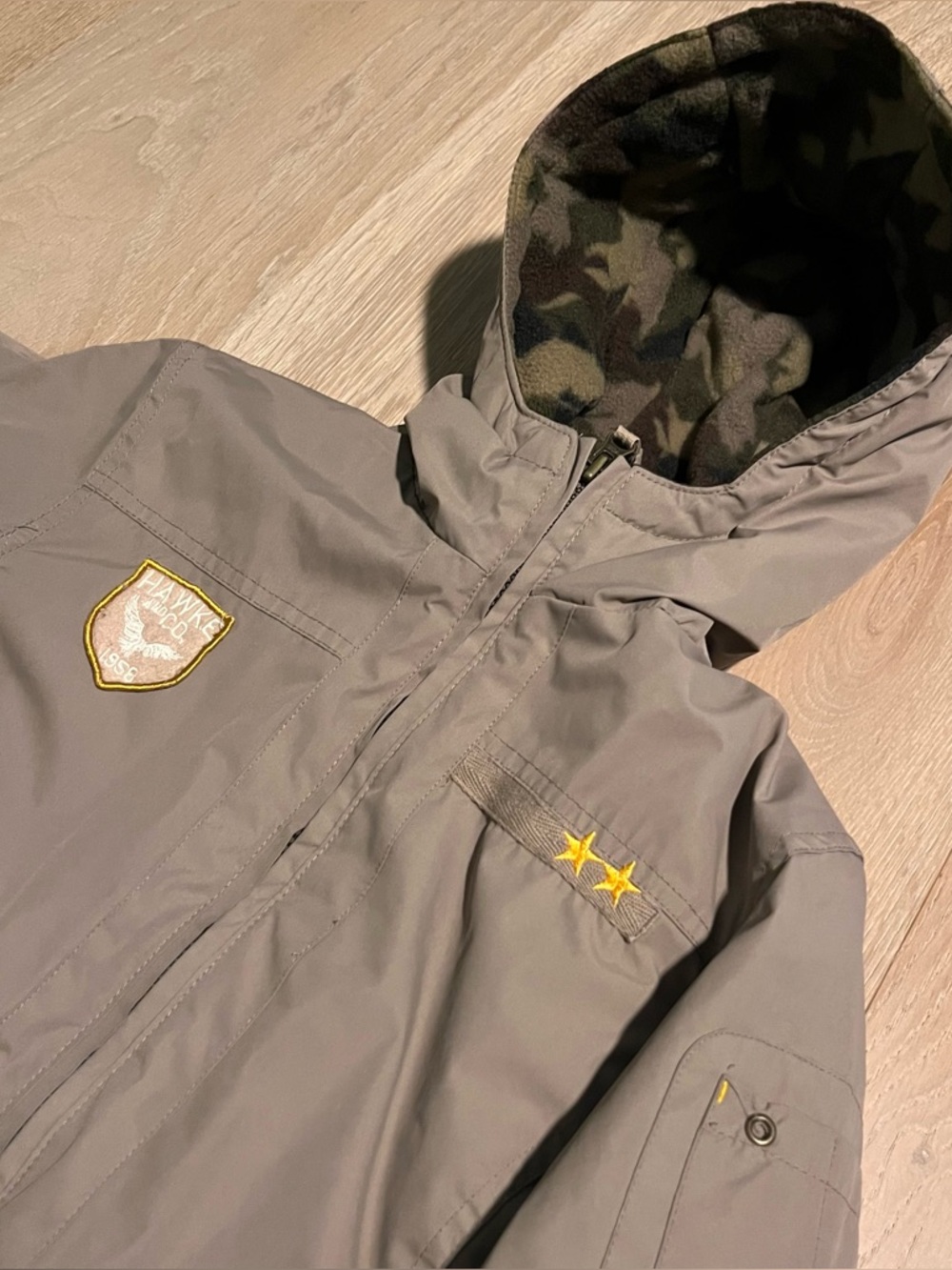 Vintage 2000s Hawke & Co Hooded Jacket Kids 5 Brown Full Zip Outdoor Workwear